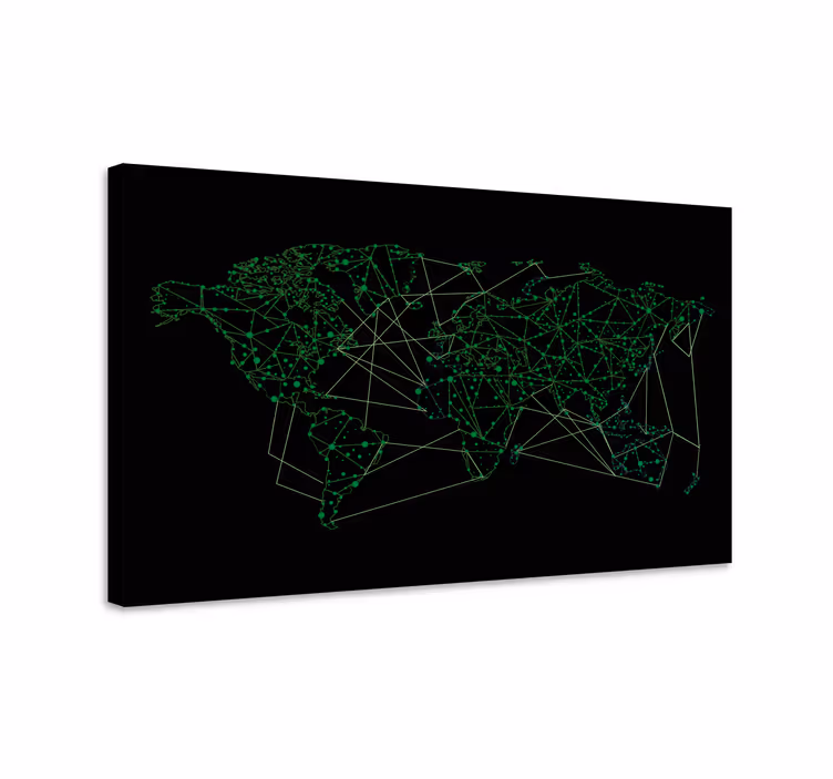 World map wall art network connectivity map - TenStickers
