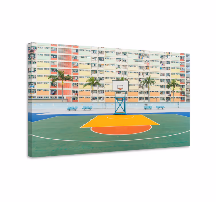 VIBRANT BASKETBALL COURT sports canvas art - TenStickers