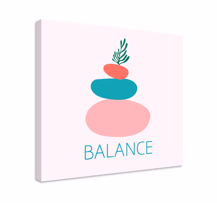 Ornamental canvas print balanced stone stack - TenStickers