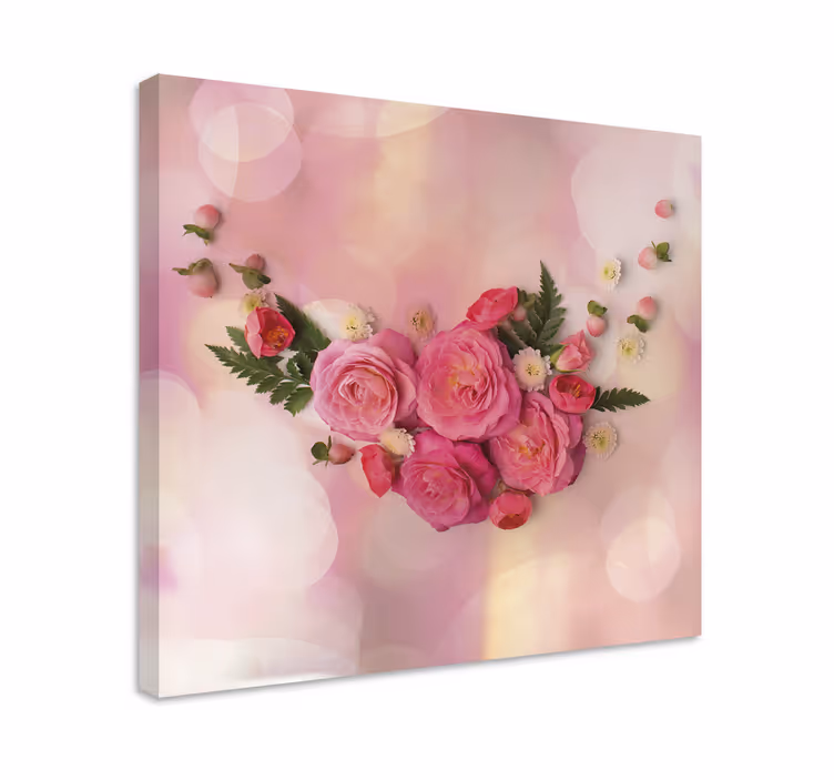 Flowers canvas pink flower bouquet art print - TenStickers