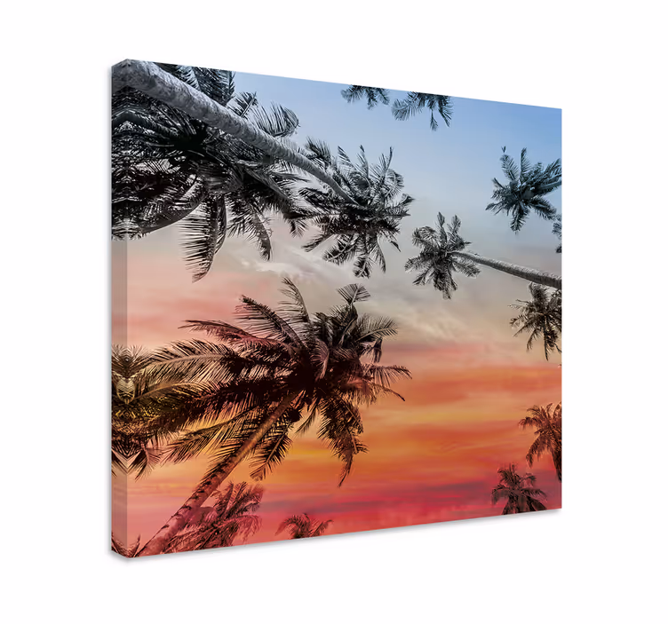 Landscape canvas palm trees silhouette art - TenStickers