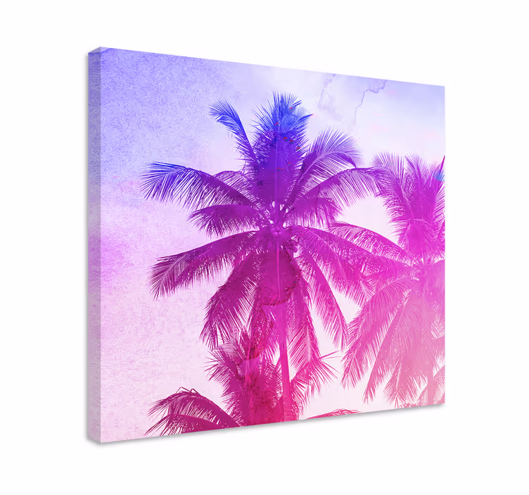 Neon palm tree design canvas for living room - TenStickers