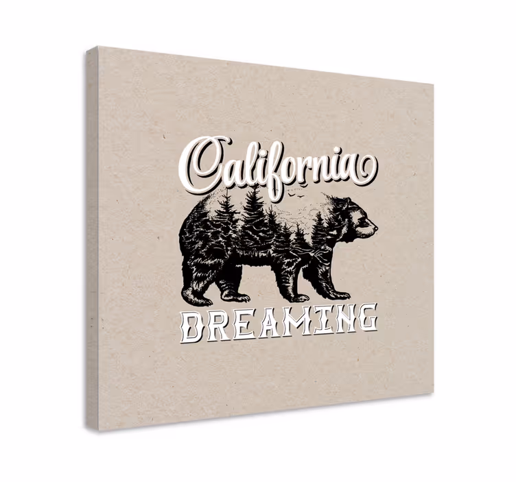 California dreaming bear design canvas pictures - TenStickers