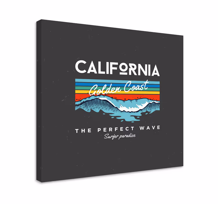 Cityscape wall art california surfer waves art - TenStickers