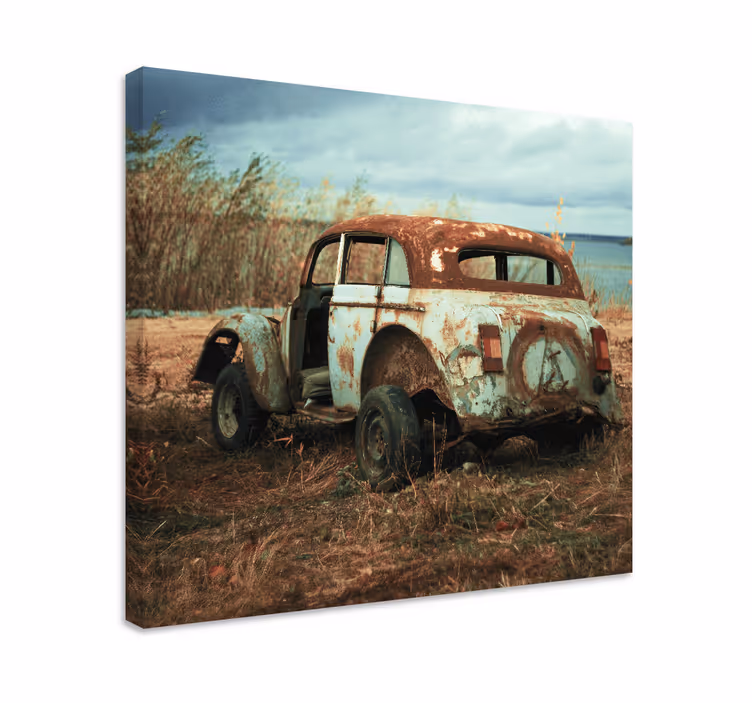Retro canvas rusty classic automobile - TenStickers