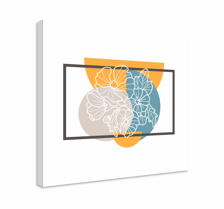 Flowers canvas botanical outline art print - TenStickers