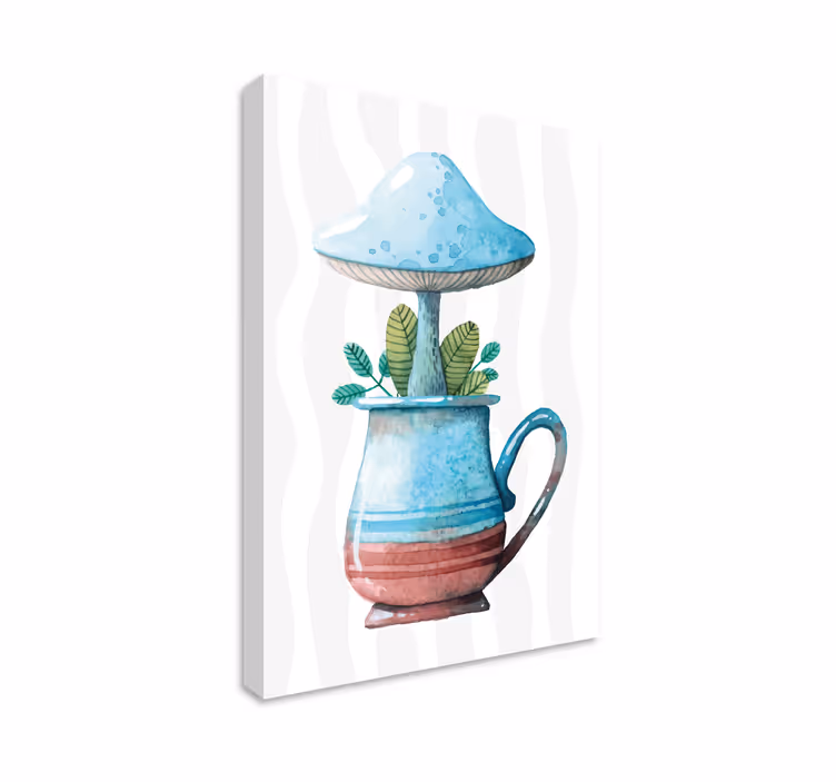 Mushroom in Cup Flowers  canvas - TenStickers