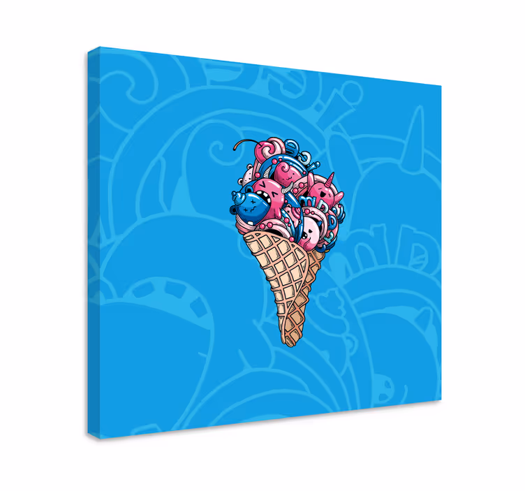 Music canvas art cute ice cream design - TenStickers