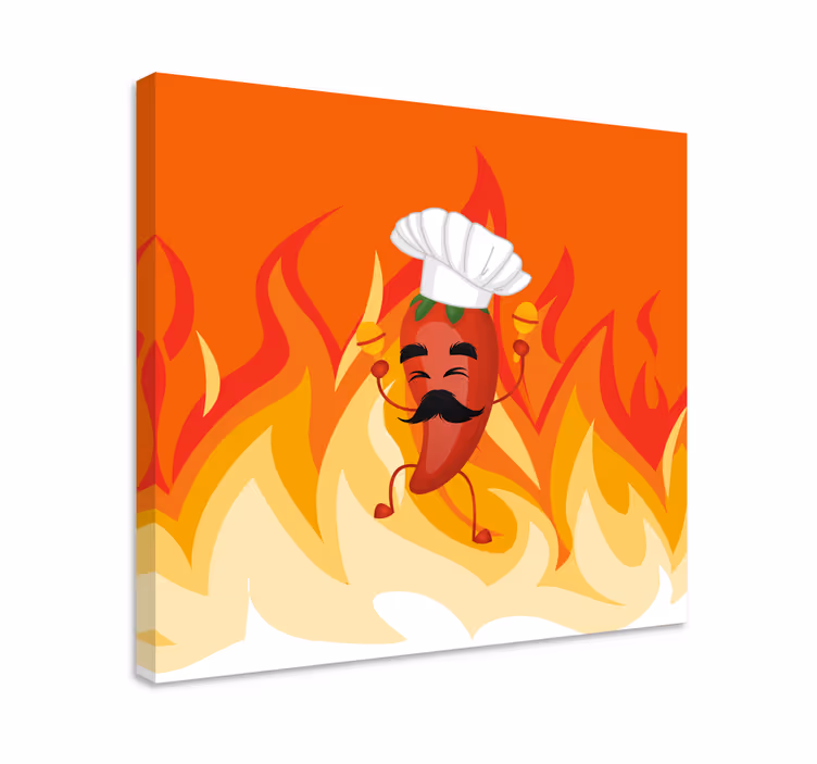 Quote canvas dancing chili chef - TenStickers