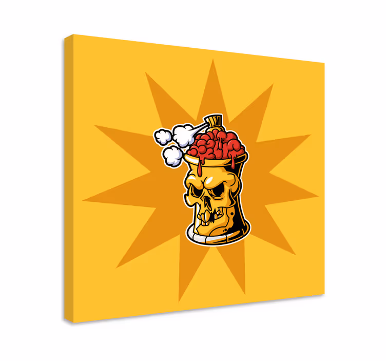 Skull Brain Container canvas print - TenStickers