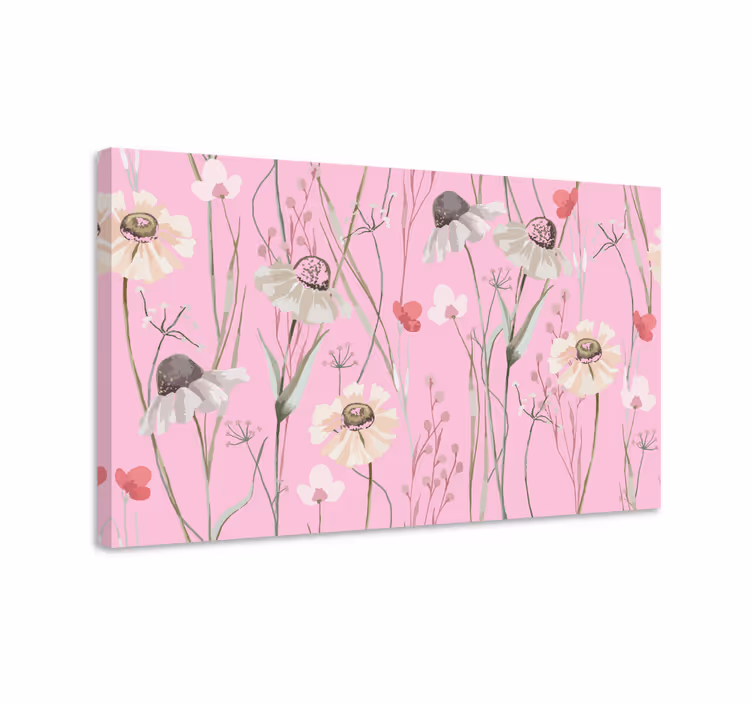 Flowers canvas with delicate floral design - TenStickers