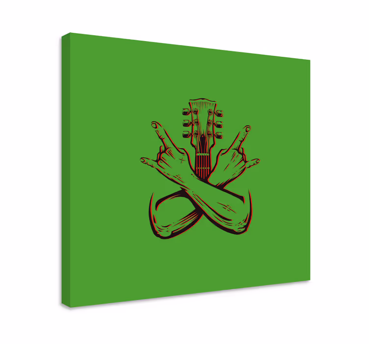 Music canvas art guitar hand gesture - TenStickers