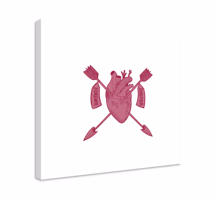 Abc canvas wall art heart and arrows design - TenStickers