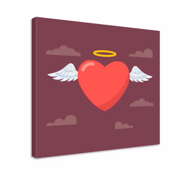 Canvas art angel heart design - TenStickers