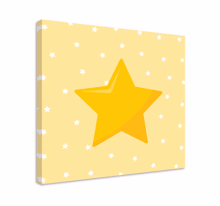 Yellow classic star nursery canvas - TenStickers