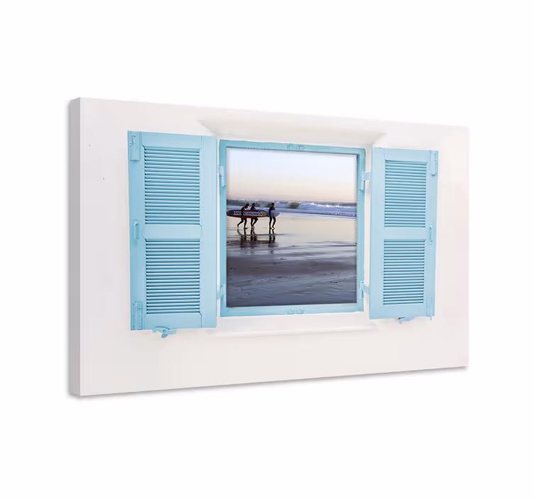 Cityscape wall art coastal window perspective - TenStickers