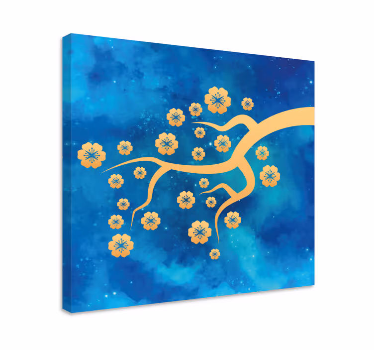 Flowers canvas blossoming tree branch art print - TenStickers