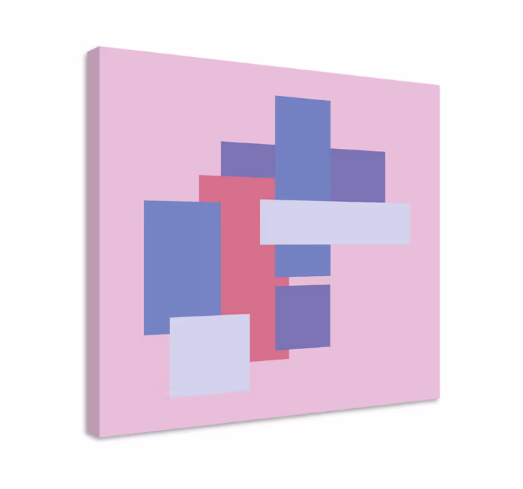 Geometric canvas abstract block composition - TenStickers
