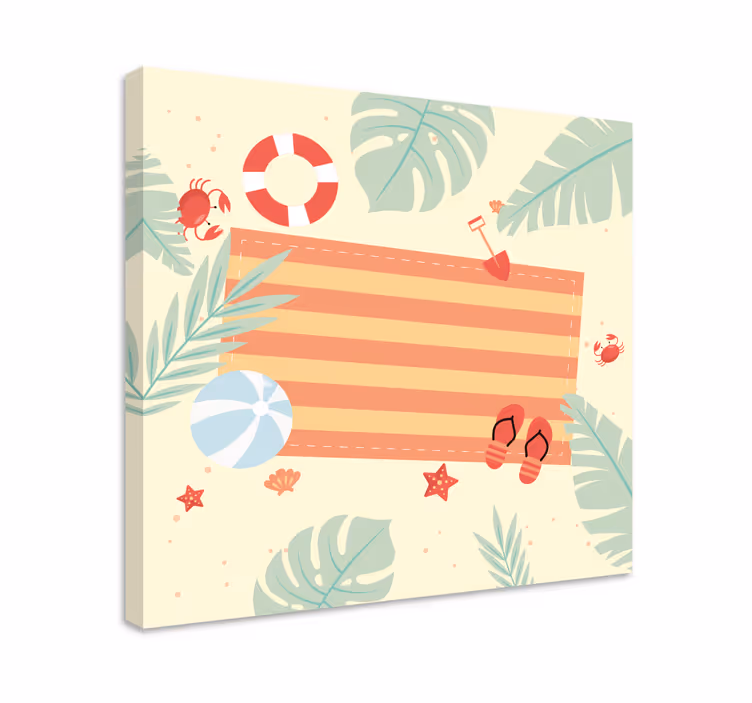 Flowers canvas coastal landscape decor - TenStickers