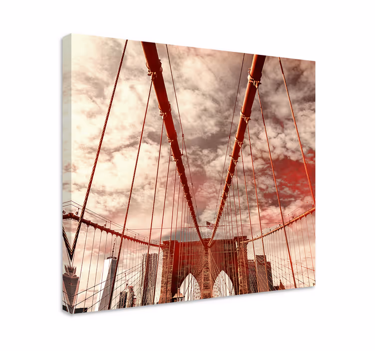 Sunny colorful Brooklyn Bridge view 3D canvas - TenStickers