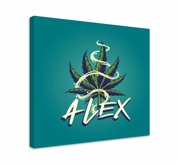Retro canvas marijuana leaf print - TenStickers