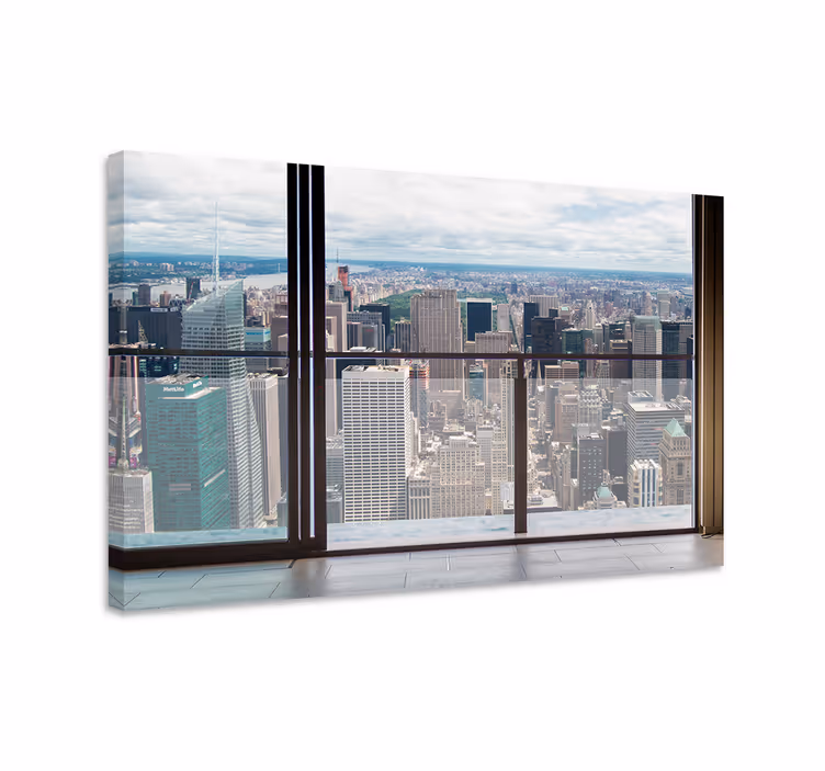 Open window views to Manhattan city canvas - TenStickers