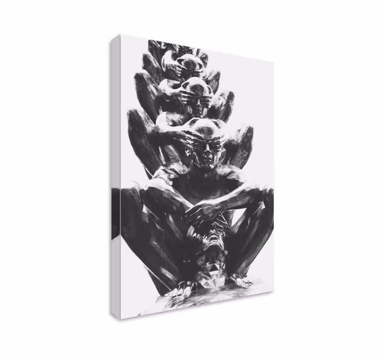 People canvas of stacked human figures - TenStickers