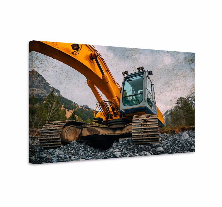 Forest and excavator modern canvas - TenStickers