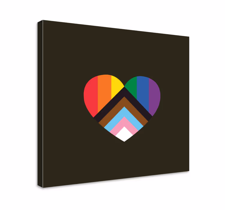 Retro canvas heart shaped layers - TenStickers