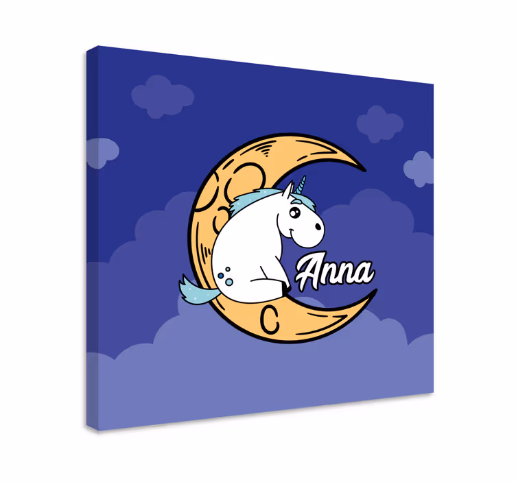 Unicorn pictures framed unicorn moon scene - TenStickers