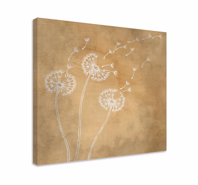 Flowers canvas dandelion seeds drift - TenStickers