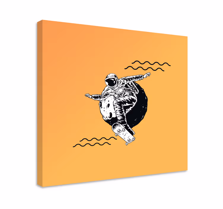Videgoames canvas cosmonaut skateboarding - TenStickers
