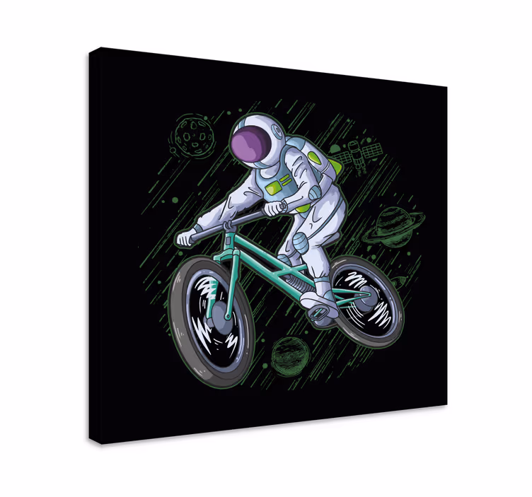 Videgoames canvas astronaut on bicycle - TenStickers
