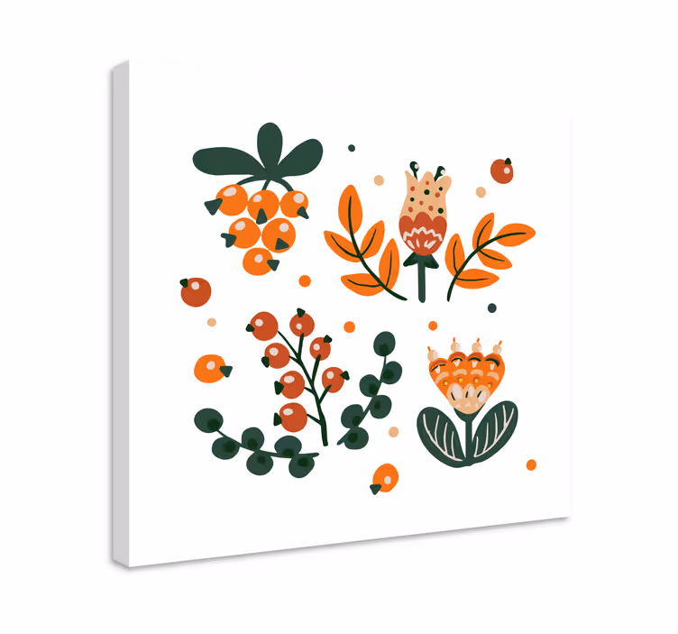Flowers canvas with abstract floral designs - TenStickers