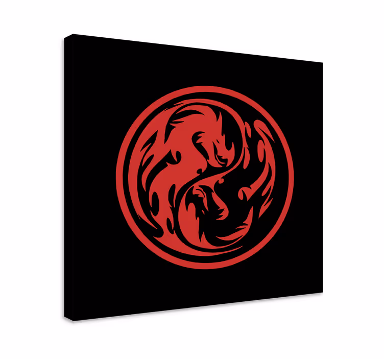 Black and Red Dragon Yin Yang wall prints - TenStickers
