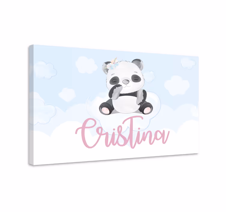 Cute panda character animal canvas wall art - TenStickers