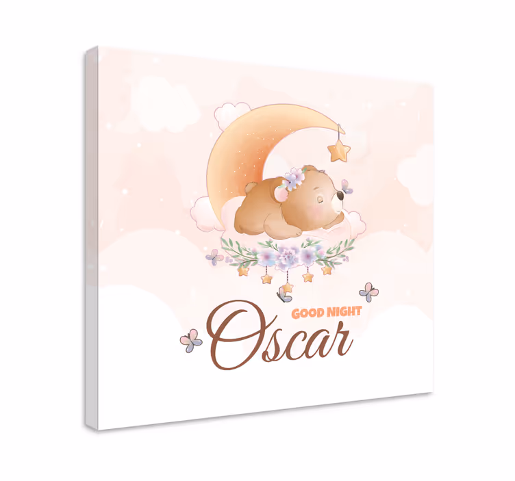 Cocktail canvas good night bear - TenStickers