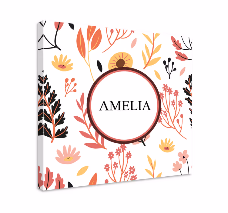 Flowers canvas personalized floral artwork - TenStickers