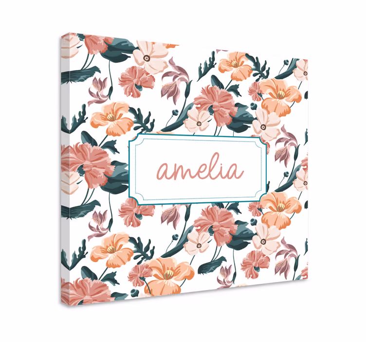 Flowers canvas custom floral design - TenStickers