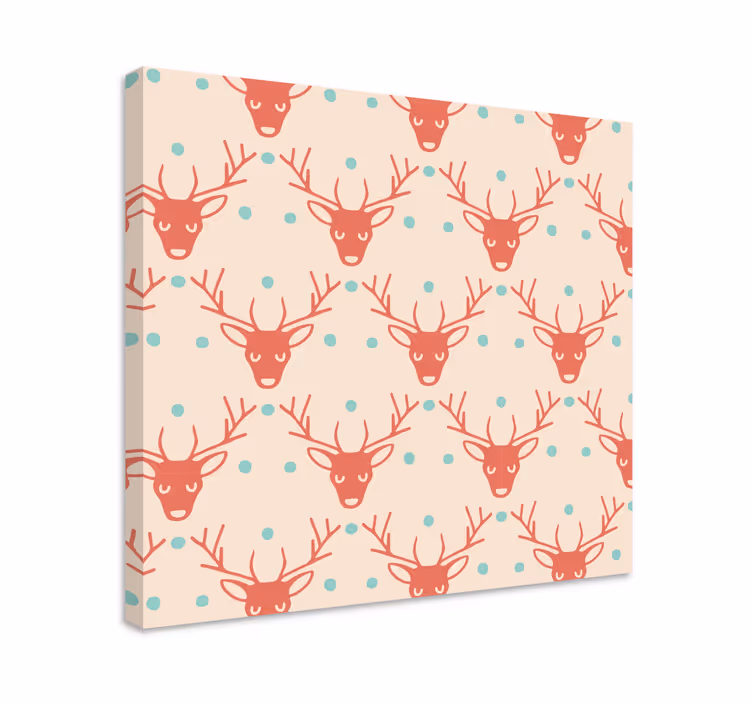 Stag canvas with artistic stag heads - TenStickers