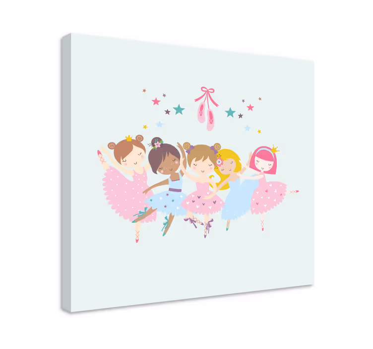 Ballet stars illustration nursery canvas - TenStickers