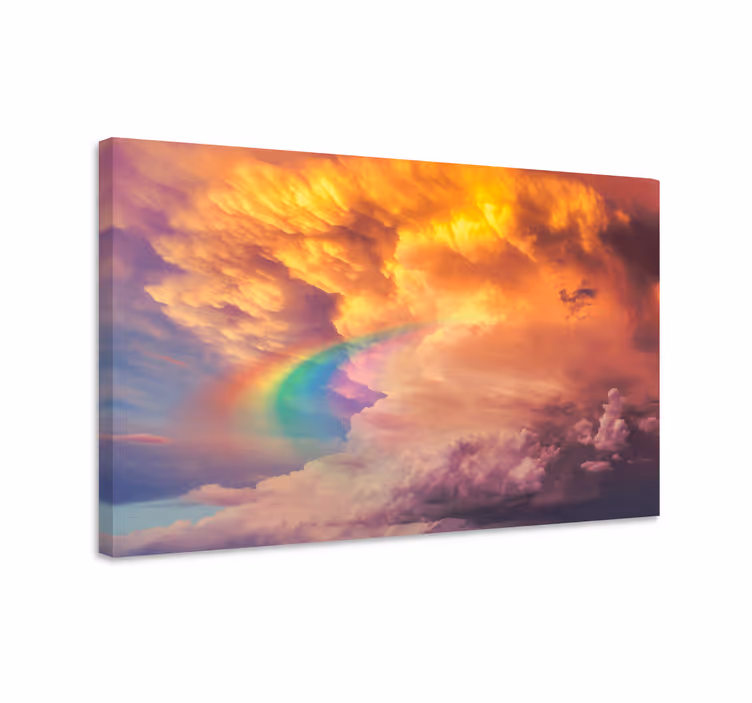 Landscape canvas vivid cloudscape rainbow - TenStickers