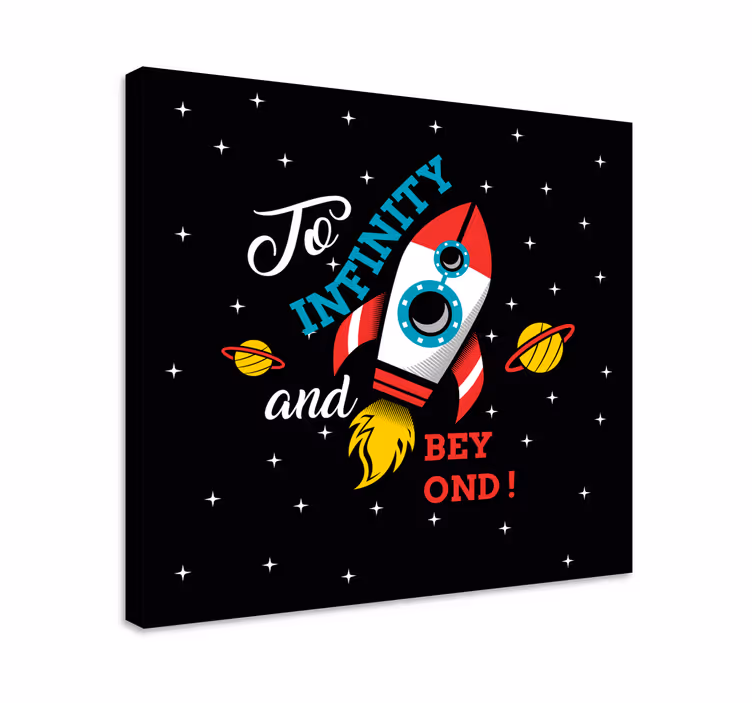 Dinosaur canvas wall art rocket adventure - TenStickers