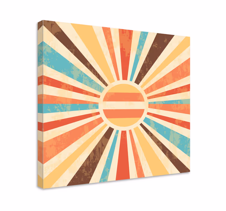 Vibrant Radiating Sun abstract wall art  1 - TenStickers