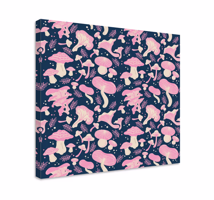 Flowers canvas mushroom illustration - TenStickers