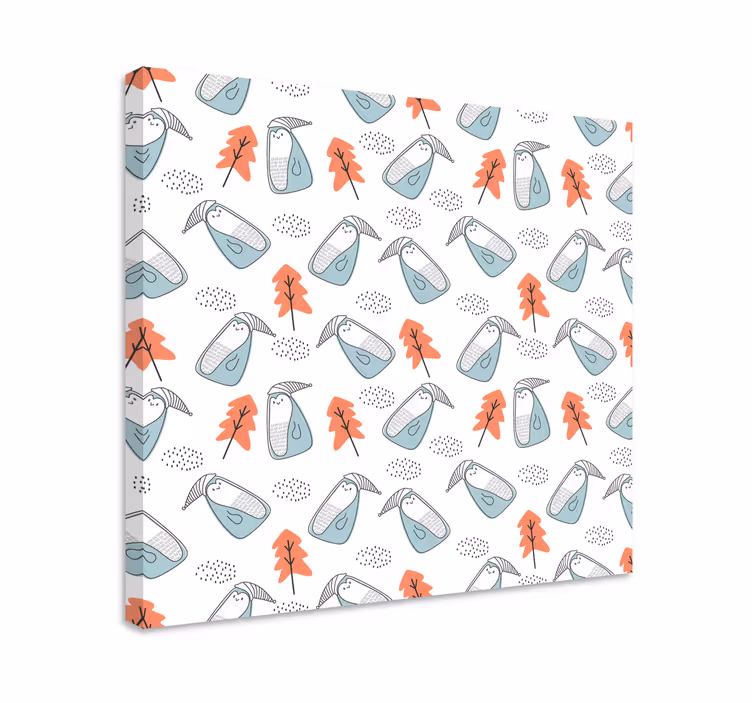 Floral canvas wall art cute animal design - TenStickers