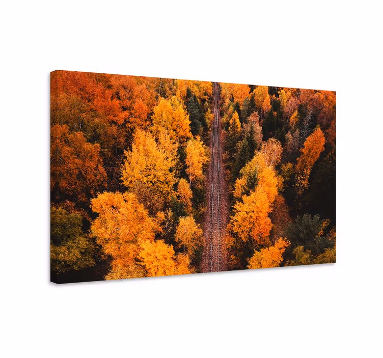 Landscape canvas autumn foliage path - TenStickers