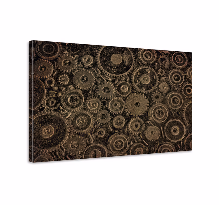 Modern canvas art intricate gear designs - TenStickers