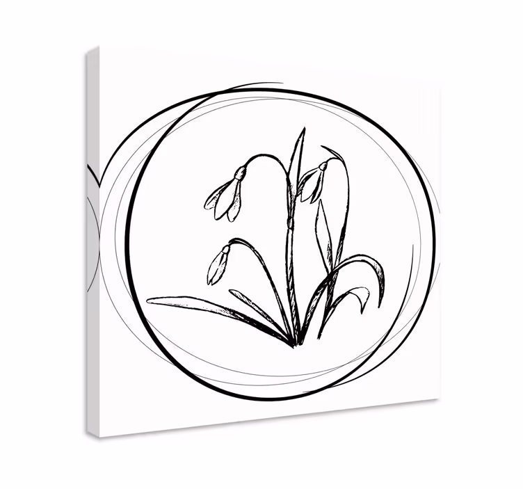 Flowers canvas delicate snowdrop floral artwork - TenStickers