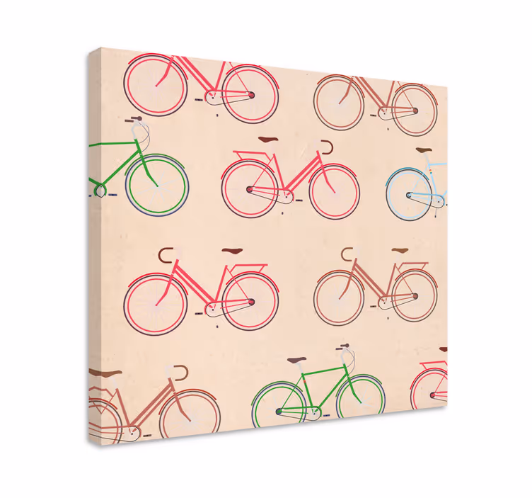 Sports canvas art colorful bicycle designs - TenStickers